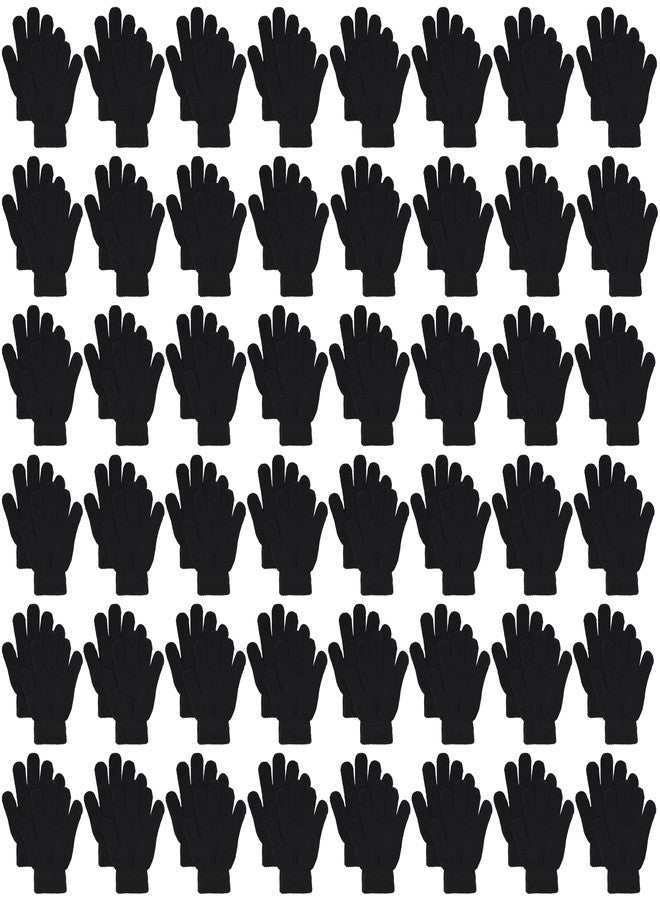 LYDTICK 48 Pairs Winter Gloves Bulk For Men Women, Wholesale Warm Knit Gloves for Cold Weather Running Driving Hiking, Black - Image 1